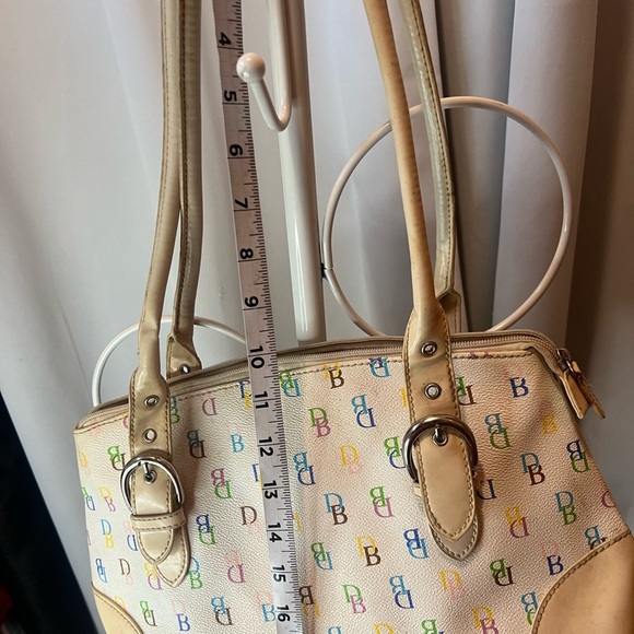 Dooney & Bourke Cream Shoulder Bag with Leather Trim - Picture 16 of 16